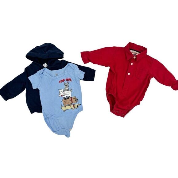 ￼ Oshkosh  Onesies  full zip jacket   Top dog onesie  6-9 months - Picture 2 of 5